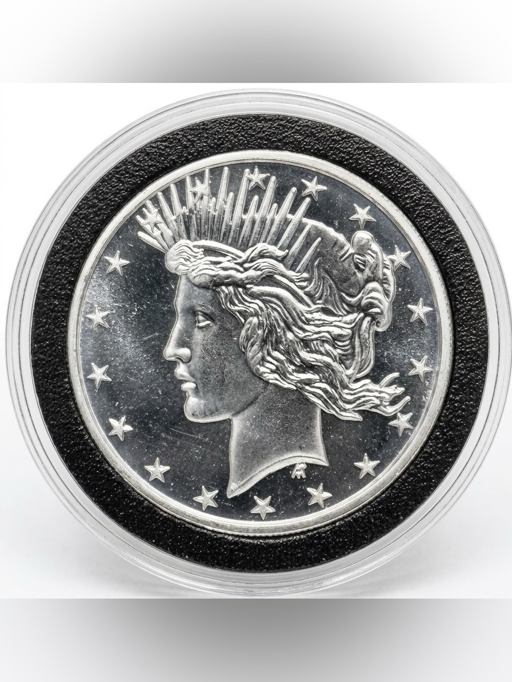 1 oz Pure Silver Round, Peace Dollar in Capsule (.999 Fine)